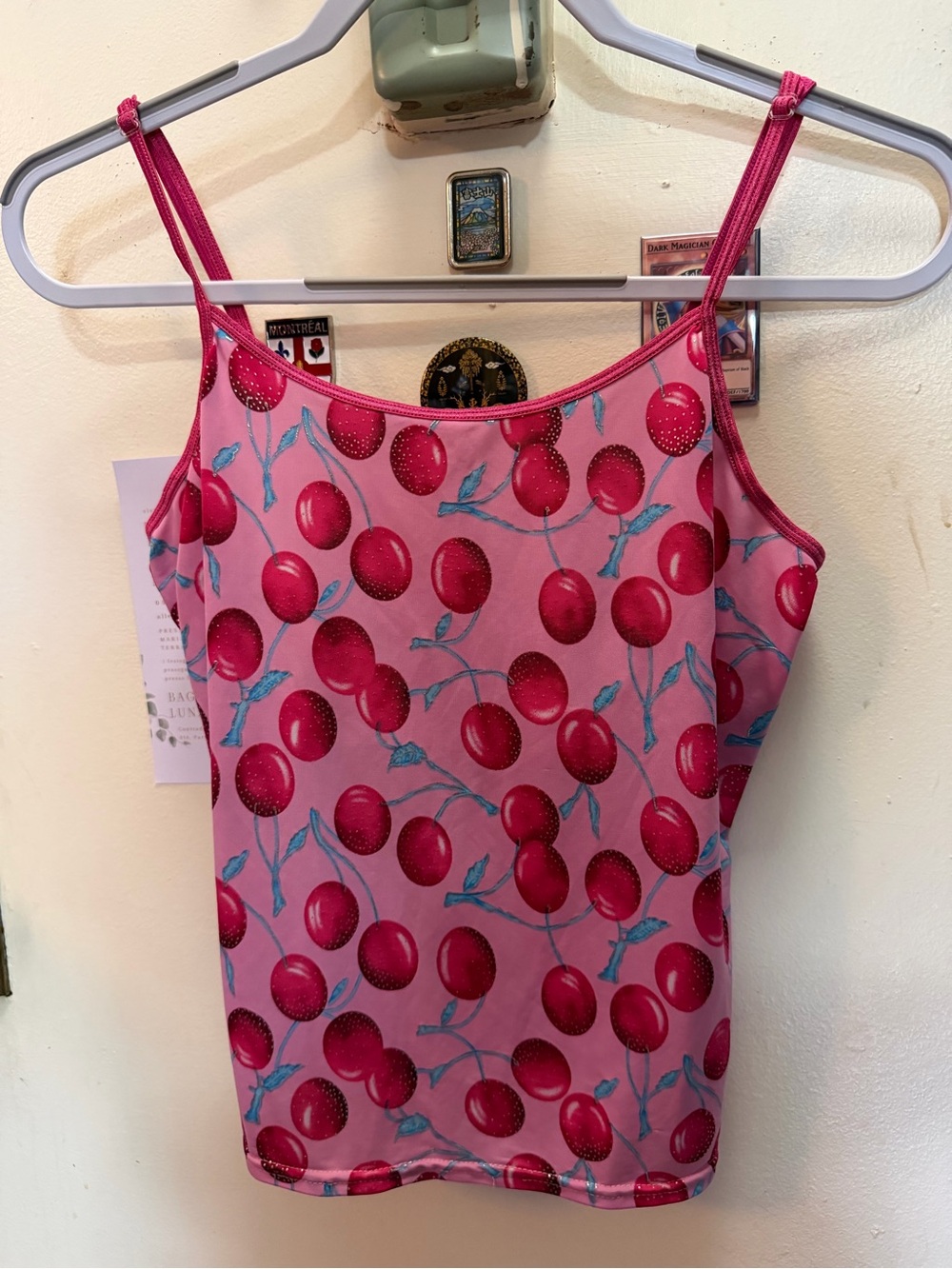 Cherry Print Pink Tank Top